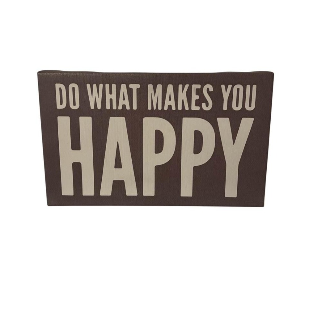 Do What Makes You Happy Wall Art Canvas Sign Grey and Cream Home Decor Target
